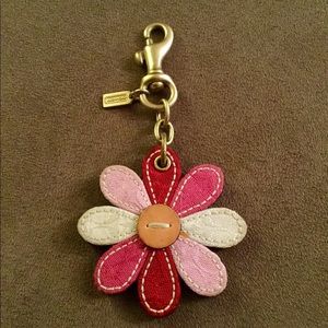 🌸 Coach Leather Flower Bag Charm 🌸